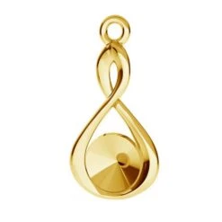 Gold Plated (24k) Infinity Pendant Setting For Rivoli Chatons SS29(Gold 24k Plated 1122 Chaton Settings For Crystals)