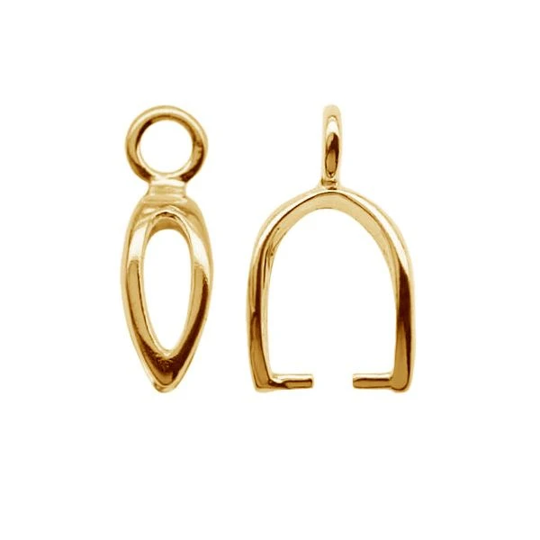 Gold Plated (24k) Open Leaf Bail(Gold 24k Plated Pendant Bails) 3 Gold Plated (24k) Open Leaf Bail(Gold 24k Plated Pendant Bails)