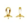 Gold Plated (24k) Simple Bail For Half Drilled 10mm(Gold 24k Plated Bail For 5818 10mm Pearl) -BlueStreak Crystal Shop Gold Plated 24k Simple Bail for Half Drilled 10mm
