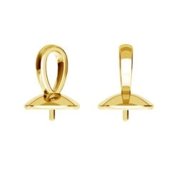 Gold Plated (24k) Simple Bail For Half Drilled 10mm(Gold 24k Plated Bail For 5818 10mm Pearl)