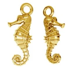 Gold Plated (24k) Sterling Silver Seahorse Charm(Gold Plated 24k Sterling Silver Seahorse Charm)