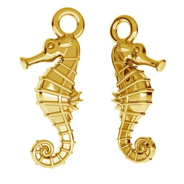 Gold Plated (24k) Sterling Silver Seahorse Charm(Gold Plated 24k Sterling Silver Seahorse Charm) 3 Gold Plated (24k) Sterling Silver Seahorse Charm(Gold Plated 24k Sterling Silver Seahorse Charm)