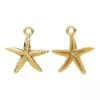 Gold Plated (24k) Sterling Silver Starfish Charm(Gold Plated 24k Sterling Silver Starfish Charm)