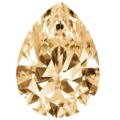 Preciosa Cubic Zirconia Pear Diamond Cut Champagne(Preciosa Cubic Zirconia Pear Diamond Cut Champagne)