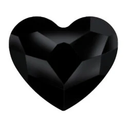 Preciosa Flat Back Crystals Non Hotfix Heart (MAXIMA) Jet UNFOILED(Preciosa Flatback Crystals Non Hotfix Heart Jet Unfoiled)