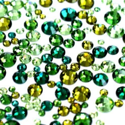 Preciosa Flat Back Crystals Non Hotfix Mix (MAXIMA) Forest Green(Preciosa Forest Green Mix Of Flatback Crystals Non Hotfix)