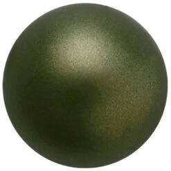 Preciosa Pearls Round (Half Drilled) Dark Green(Preciosa Pearls Round Half Drilled Crystal Dark Green Pearl)