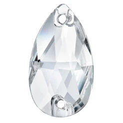 Preciosa Sew On Crystals Pear Crystal(Preciosa Sew On Pear 2 Hole)