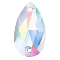 Preciosa Sew On Crystals Pear Crystal AB(Preciosa Sew On Pear 2 Hole Crystal Ab)