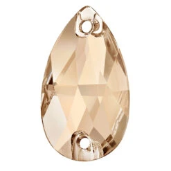 Preciosa Sew On Crystals Pear Crystal Honey(Preciosa Sew On Pear 2 Hole Crystal Honey)