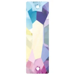 Preciosa Sew On Crystals Slim Baguette Crystal AB(Preciosa Sew On Slim Baguette 2 Hole Crystal Ab)