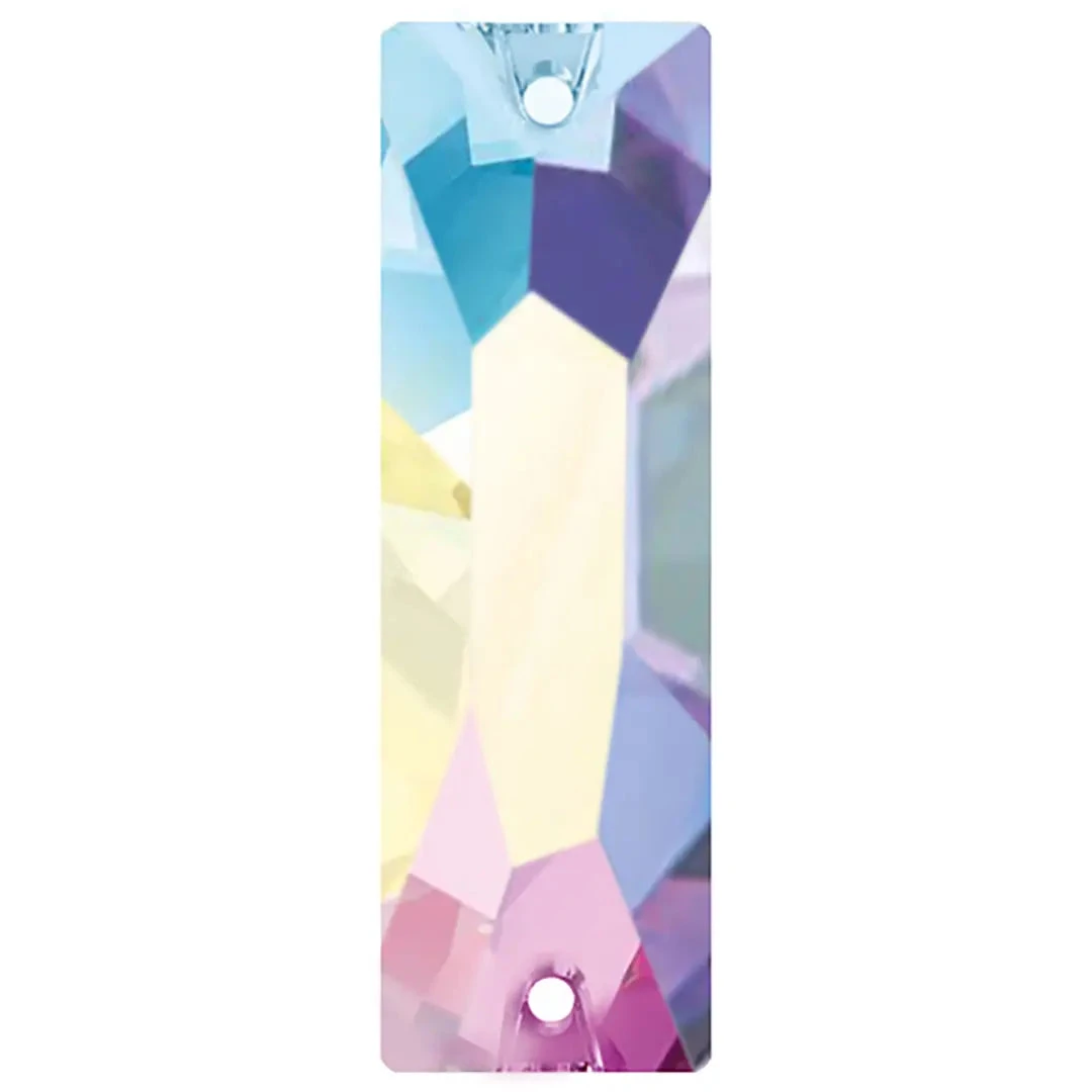 Preciosa Sew On Crystals Slim Baguette Crystal AB(Preciosa Sew On Slim Baguette 2 Hole Crystal Ab) 3 Preciosa Sew On Crystals Slim Baguette Crystal AB(Preciosa Sew On Slim Baguette 2 Hole Crystal Ab)