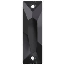 Preciosa Sew On Crystals Slim Baguette Jet UNFOILED(Preciosa Sew On Slim Baguette 2 Hole Jet Unfoiled)