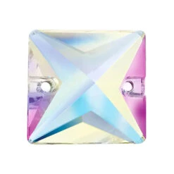 Preciosa Sew On Crystals Square Crystal AB(Preciosa Sew On Square 2 Hole Crystal Ab)