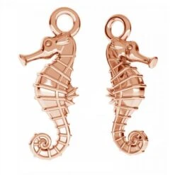 Rose Gold Plated (18k) Sterling Silver Seahorse Charm(Rose Gold Plated 18k Sterling Silver Seahorse Charm)