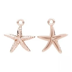 Rose Gold Plated (18k) Sterling Silver Starfish Charm(Rose Gold Plated 18k Sterling Silver Starfish Charm)