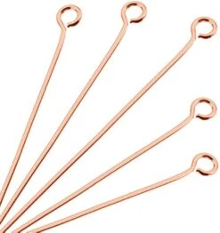 Rose Gold Plated Eyepins(Rose Gold Plated Eyepins 2 Inch High Quality Jewellery Making Findings)