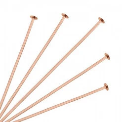 Rose Gold Plated Flat End Headpins(Rose Gold Plated Headpins 2 Flat End High Quality Jewellery Making Findings)