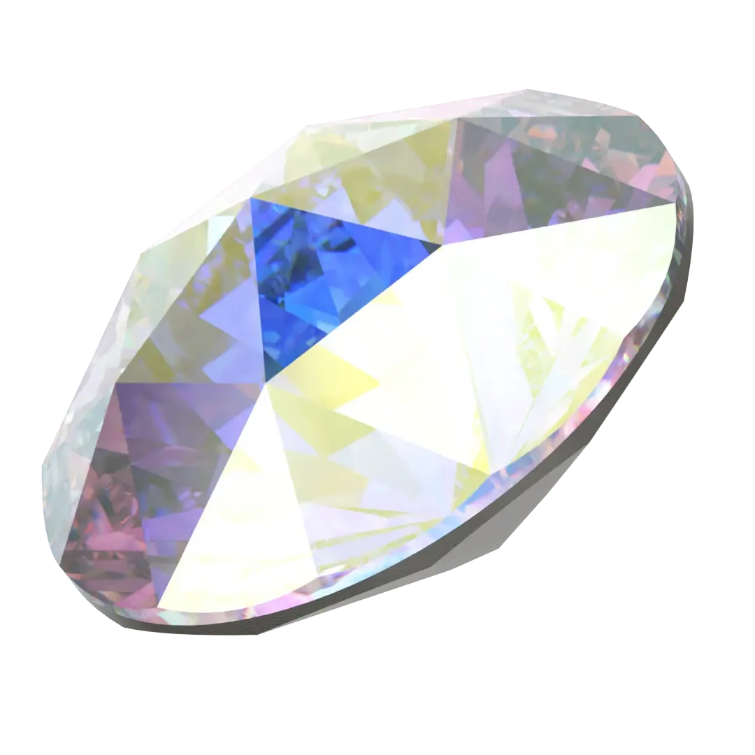 Swarovski Chatons Round Stones Rose Cut (1401) Crystal AB(Swarovski 1401 Rose Cut Round Chatons Crystal Ab) 4 Swarovski Chatons Round Stones Rose Cut (1401) Crystal AB(Swarovski 1401 Rose Cut Round Chatons Crystal Ab) - Image 2