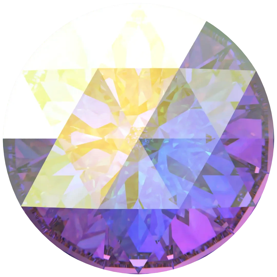 Swarovski Chatons Round Stones Rose Cut (1401) Crystal AB(Swarovski 1401 Rose Cut Round Chatons Crystal Ab) 3 Swarovski Chatons Round Stones Rose Cut (1401) Crystal AB(Swarovski 1401 Rose Cut Round Chatons Crystal Ab)