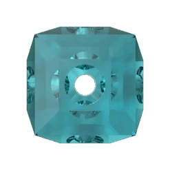 Swarovski Crystal Beads Cube (5601) Blue Zircon(Swarovski 5601 Beads Cube Blue Zircon) -BlueStreak Crystal Shop Serinity Crystal Beads Cube 5601 Blue Zircon 3