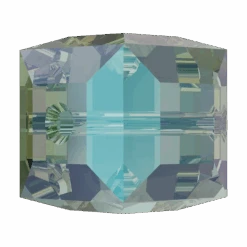 Swarovski Crystal Beads Cube (5601) Erinite Shimmer(Swarovski 5601 Beads Cube Erinite Shimmer) -BlueStreak Crystal Shop Serinity Crystal Beads Cube 5601 Erinite Shimmer B 2