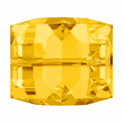 Swarovski Crystal Beads Cube (5601) Light Topaz(Swarovski 5601 Beads Cube Light Topaz) -BlueStreak Crystal Shop Serinity Crystal Beads Cube 5601 Light Topaz 2 1