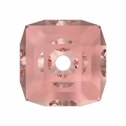 Swarovski Crystal Beads Cube (5601) Rose Peach(Swarovski 5601 Beads Cube Rose Peach) -BlueStreak Crystal Shop Serinity Crystal Beads Cube 5601 Rose Peach 3