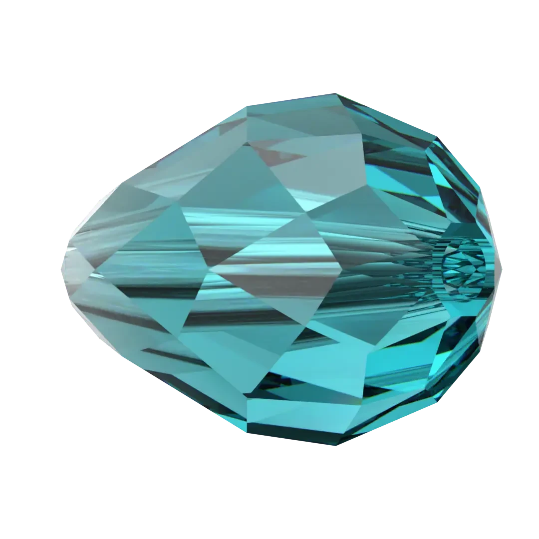 Swarovski Crystal Beads Drop (5500) Blue Zircon(Swarovski Crystal Beads Drop 5500 Blue Zircon) 4 Swarovski Crystal Beads Drop (5500) Blue Zircon(Swarovski Crystal Beads Drop 5500 Blue Zircon) - Image 2