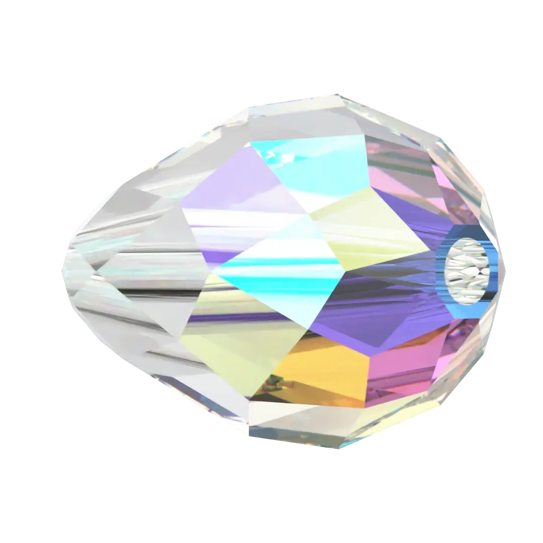 Swarovski Crystal Beads Drop (5500) Crystal AB(Swarovski 5500 Beads Pear Crystal Ab) 4 Swarovski Crystal Beads Drop (5500) Crystal AB(Swarovski 5500 Beads Pear Crystal Ab) - Image 2