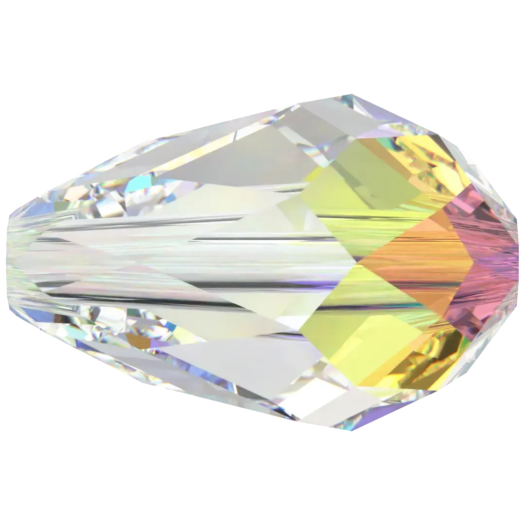 Swarovski Crystal Beads Drop (5500) Crystal AB(Swarovski 5500 Beads Pear Crystal Ab) 3 Swarovski Crystal Beads Drop (5500) Crystal AB(Swarovski 5500 Beads Pear Crystal Ab)