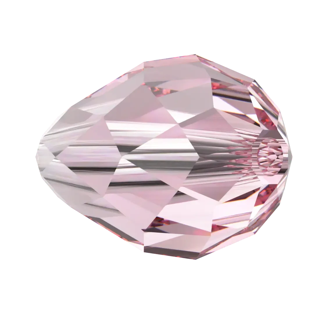 Swarovski Crystal Beads Drop (5500) Light Rose(Swarovski 5500 Beads Pear Light Rose) 4 Swarovski Crystal Beads Drop (5500) Light Rose(Swarovski 5500 Beads Pear Light Rose) - Image 2