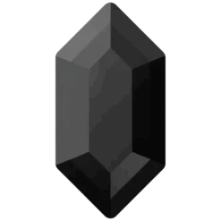 Swarovski Flat Back Crystals Non Hotfix Elongated Hexagon (2776) Jet UNFOILED(Swarovski 2776 Flatback Crystals Non Hotfix Elongated Hexagon Jet Unfoiled)