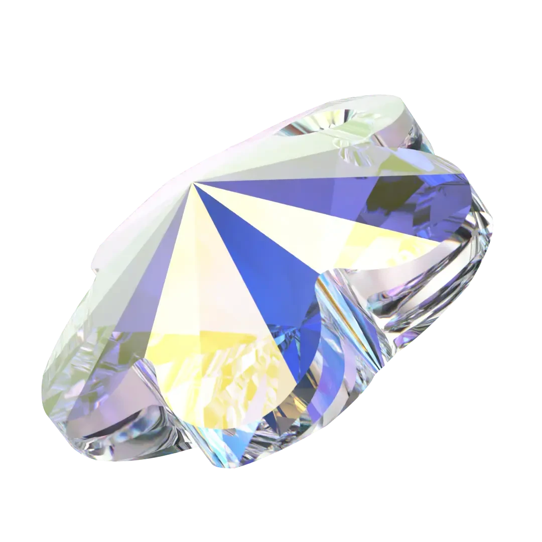 Swarovski Pendants Flower (6744) Crystal AB(Swarovski 6744 Pendants Flower Crystal Ab) 4 Swarovski Pendants Flower (6744) Crystal AB(Swarovski 6744 Pendants Flower Crystal Ab) - Image 2