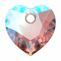 Swarovski Pendants Heart Cut (6432) Light Rose Shimmer(Swarovski 6432 Pendants Heart Cut Light Rose Shimmer)