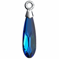 Serinity Pendants Raindrop Rhodium Cap (6533) Crystal Bermuda Blue(Serinity Pendants Raindrop Rhodium Cap 6533 Crystal Bermuda Blue)