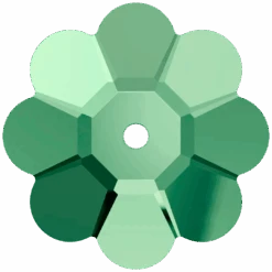 Serinity Sew On Crystals Daisy Spacer (3700) Majestic Green UNFOILED(Serinity Sew On Crystals Daisy Spacer 3700 Majestic Green Unfoiled)