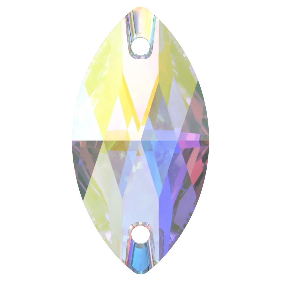 Swarovski Sew On Crystals Navette (3223) Crystal AB(Swarovski 3223 Sew On Crystals Navette Crystal Ab) 3 Swarovski Sew On Crystals Navette (3223) Crystal AB(Swarovski 3223 Sew On Crystals Navette Crystal Ab)