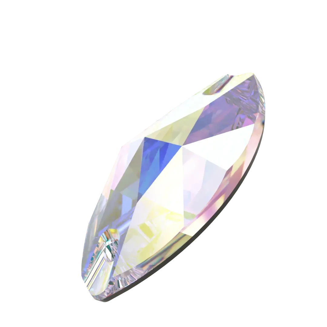 Swarovski Sew On Crystals Navette (3223) Crystal AB(Swarovski 3223 Sew On Crystals Navette Crystal Ab) 4 Swarovski Sew On Crystals Navette (3223) Crystal AB(Swarovski 3223 Sew On Crystals Navette Crystal Ab) - Image 2