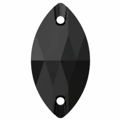 Swarovski Sew On Crystals Navette (3223) Jet UNFOILED(Swarovski 3223 Sew On Crystals Navette Jet Unfoiled)