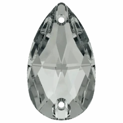Swarovski Sew On Crystals Peardrop (3230) Crystal Silver Night UNFOILED(Swarovski 3230 Sew On Peardrop Crystal Silver Night Unfoiled)