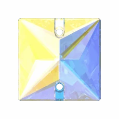 Serinity Sew On Crystals Square (3240) Crystal AB(Serinity 3240 Sew On Crystals Square Crystal Ab)
