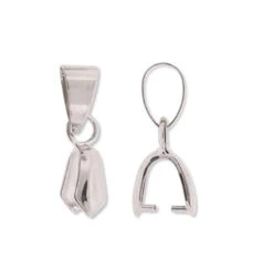 Silver Plated Pear Pinch Bails(Silver Plated Pendant Bails)