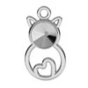 Sterling Silver (925) Cat Pendant Setting For Rivoli Chatons SS29(Sterling Silver 925 Cat Pendant Setting For Rivoli Chatons) -BlueStreak Crystal Shop Sterling Silver 925 Cat Pendant Setting for Rivoli Chatons SS29