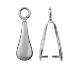 Sterling Silver (925) Droplet Bail(Sterling Silver 925 Droplet Bails)