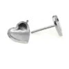 Sterling Silver (925) Ear Post Setting For Heart Shaped Flatbacks(Sterling Silver 925 Jewellery Ear Post Setting For Heart Shaped Flatbacks)