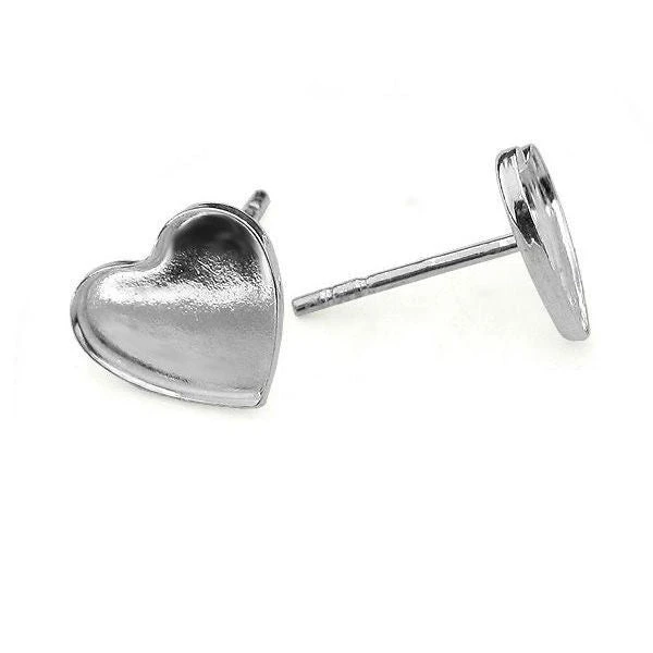 Sterling Silver (925) Ear Post Setting For Heart Shaped Flatbacks(Sterling Silver 925 Jewellery Ear Post Setting For Heart Shaped Flatbacks) 3 Sterling Silver (925) Ear Post Setting For Heart Shaped Flatbacks(Sterling Silver 925 Jewellery Ear Post Setting For Heart Shaped Flatbacks)