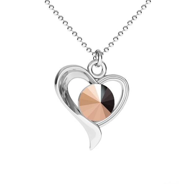 Sterling Silver (925) Heart Rivoli Pendant Setting SS29(Sterling Silver 925 Heart Rivoli Pendant Setting) 4 Sterling Silver (925) Heart Rivoli Pendant Setting SS29(Sterling Silver 925 Heart Rivoli Pendant Setting) - Image 2