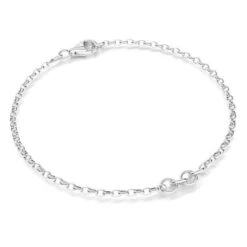 Sterling Silver (925) Oval Rolo Bracelet(Sterling Silver 925 Oval Rolo Bracelet)