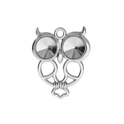 Sterling Silver (925) Owl Pendant Setting For Rivoli Chatons SS29(Sterling Silver 925 Jewellery Owl Pendant Setting For Rivoli Chatons)